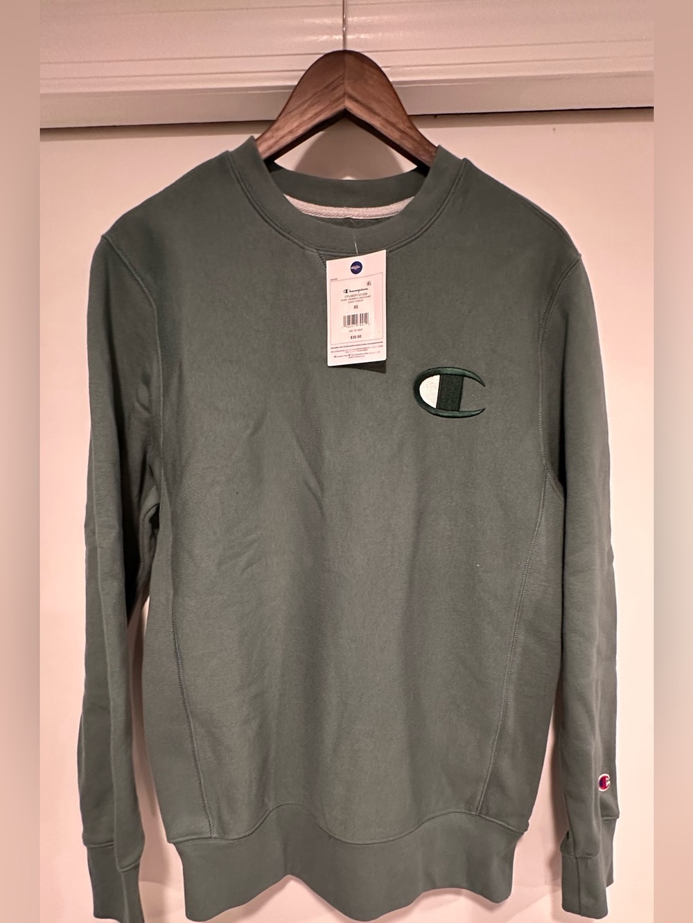 Champion women's Crewneck Sweatshirt in Sage Green